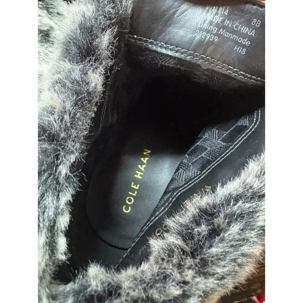 Cole Haan Gray Waterproof Fur Lined Wedges‎ Size 8